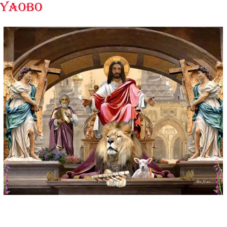 

5d полная квадратная круглая Алмазная картина с изображением Иисуса и тигра вышивка бисером вышивка крестом diy Алмазная вышивка религия Алмазная мозаика