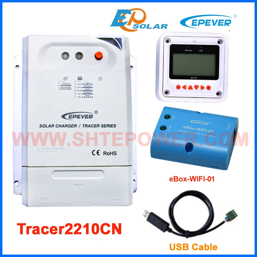 Трассировщик mppt 20 А Tracer2210CN модель EPEVER бренд высокое качество MT50 метров Wi Fi eBOX