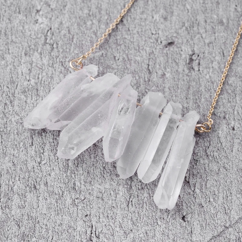 Ожерелье чокер Druzy Ice Quartz ожерелье из натурального камня разных цветов NKS010|fashion