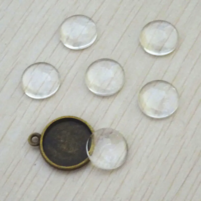

200Pcs Clear Glass Cabochons 12mm Cameo Glass Flatback Half Beads Glass Dome Embellishment Material Artesanato