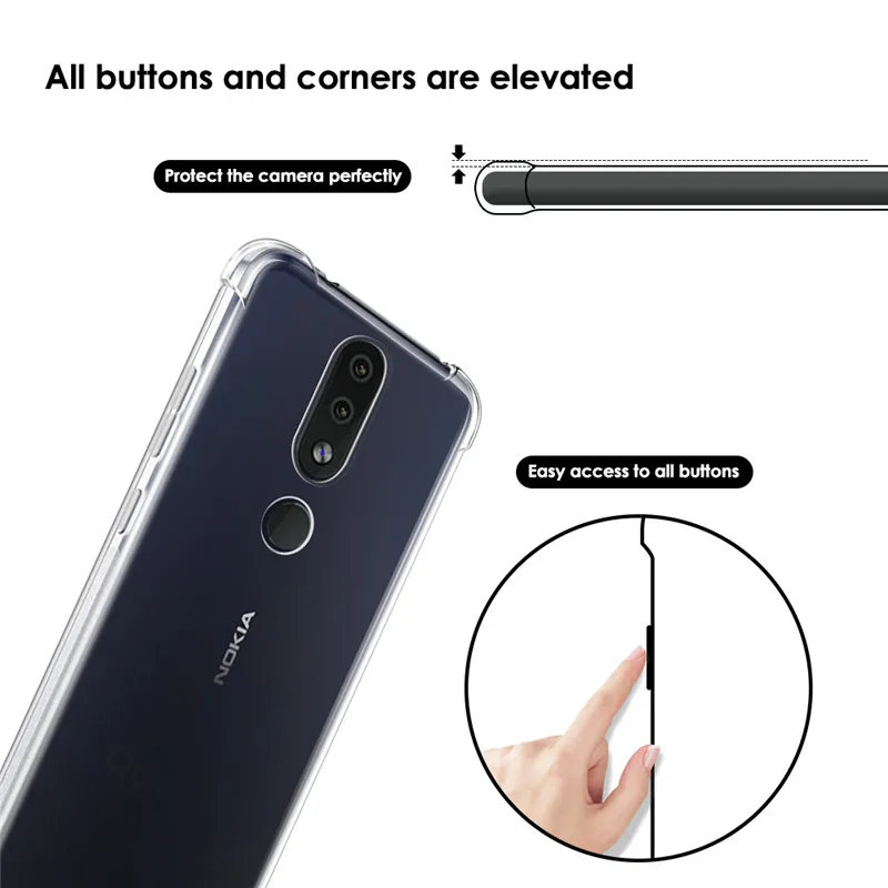 Qosea для Nokia 4 2/1 Plus чехол телефона Ультратонкий Clrar Silm силиконовый мягкий TPU 7 1X7