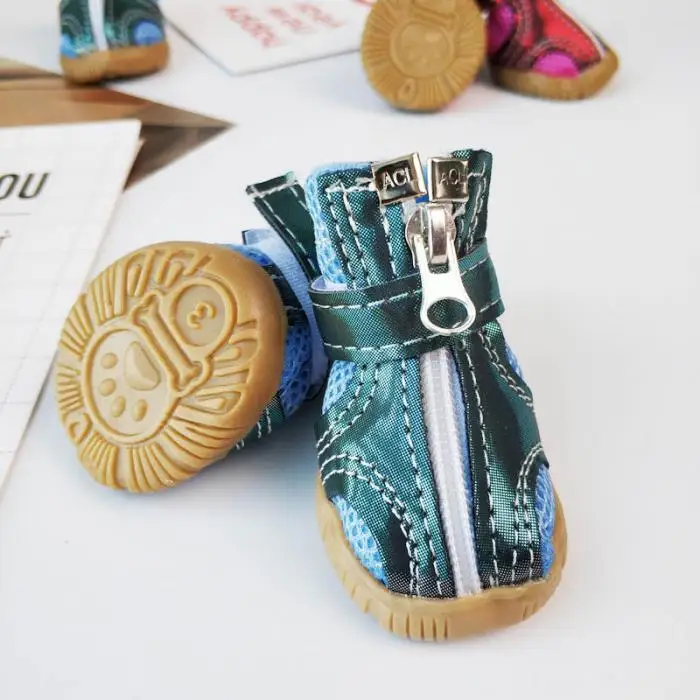 4 Pcs/Set Pet Supplies Waterproof Non Slip Winter Breathable Warm Pet Dogs Shoes Milk Pattern Shoes For Dogs Cats Puppy Booties