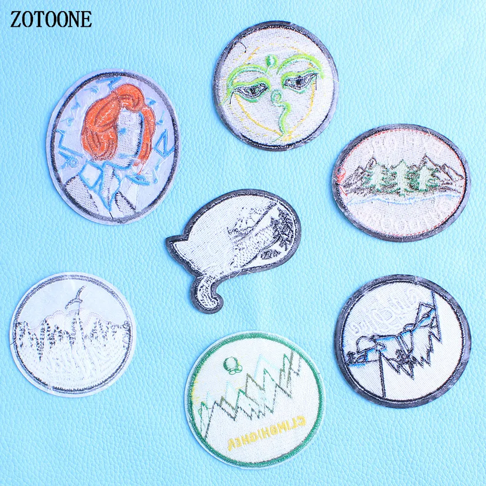 ZOTOONE 1 шт. круглые вышитые патчи для утюга нашивки одежды DIY лес Готический Кот