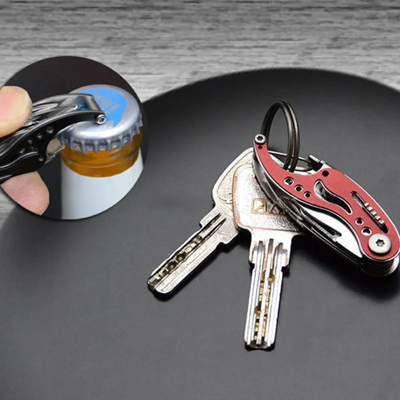 Мини карманный многофункциональный складной стальной армейский нож брелок для