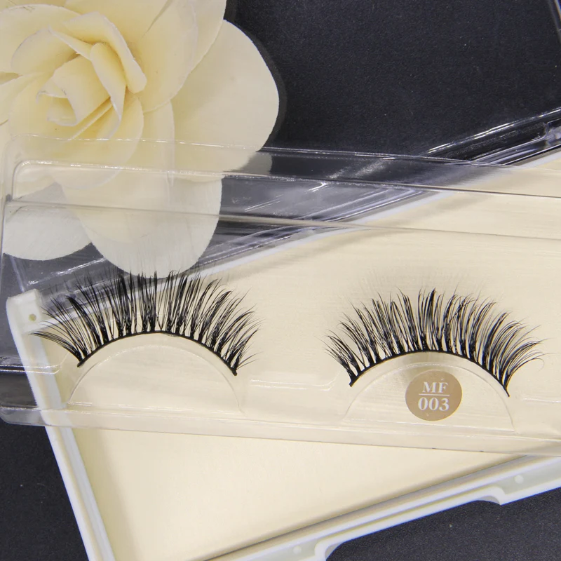 1 пара пластиковых хлопковых стеблей 100% норковые меховые накладные ресницы