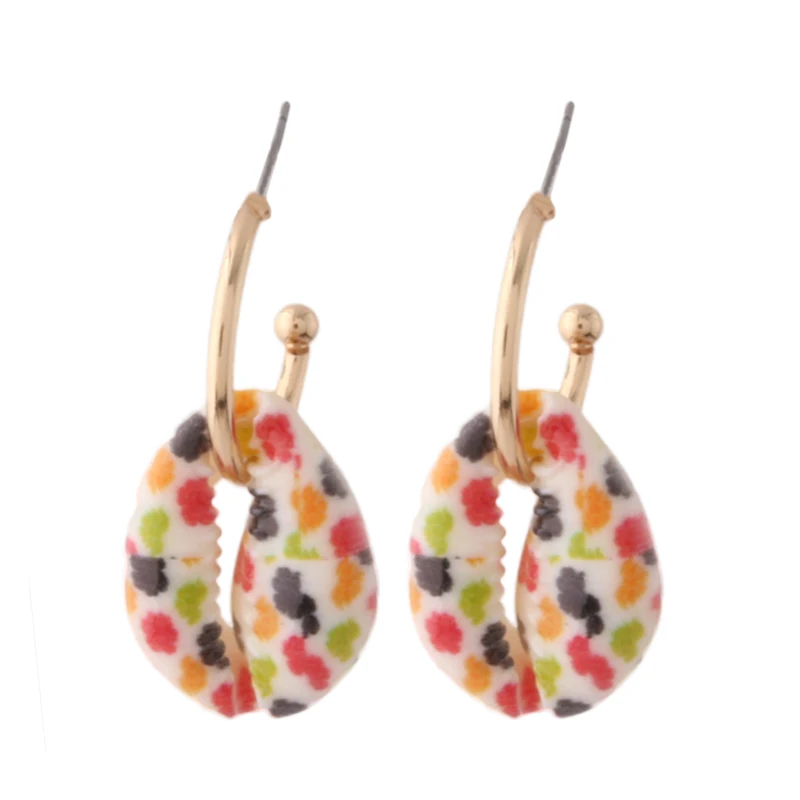 Женские серьги NeeFuWoFu с принтом ракушек цветные в виде змеи винограда гирлянды