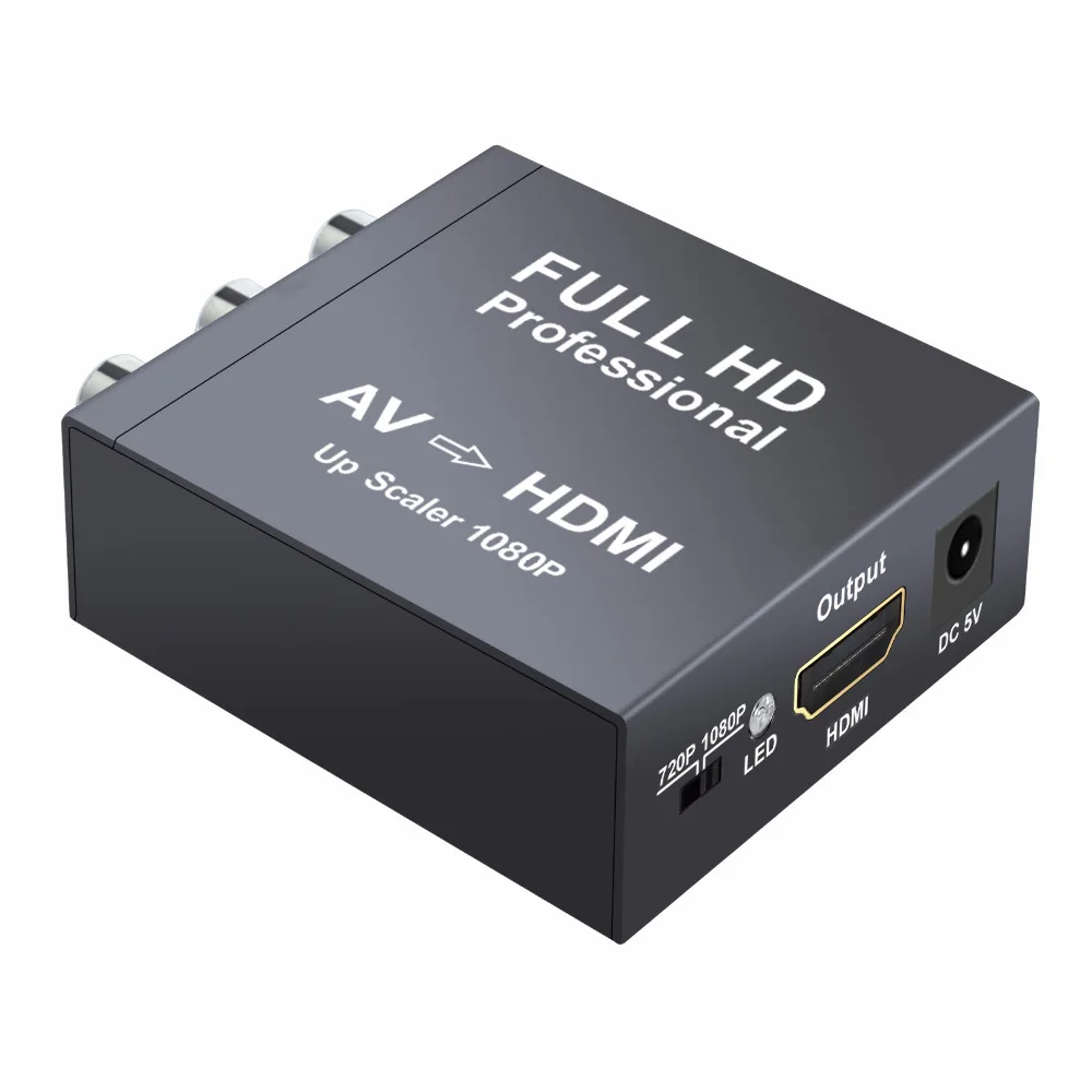 Преобразователь AV-HDMI RCA Composite CVBS видео аудио адаптер AV2HDMI с поддержкой 720P/1080p в