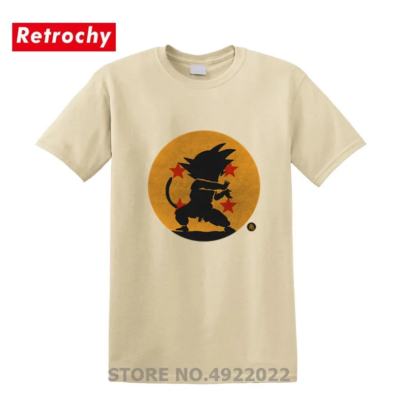 Мужская футболка с принтом Dragon Ball Z черная классическая Футболка аниме Goku Золотое