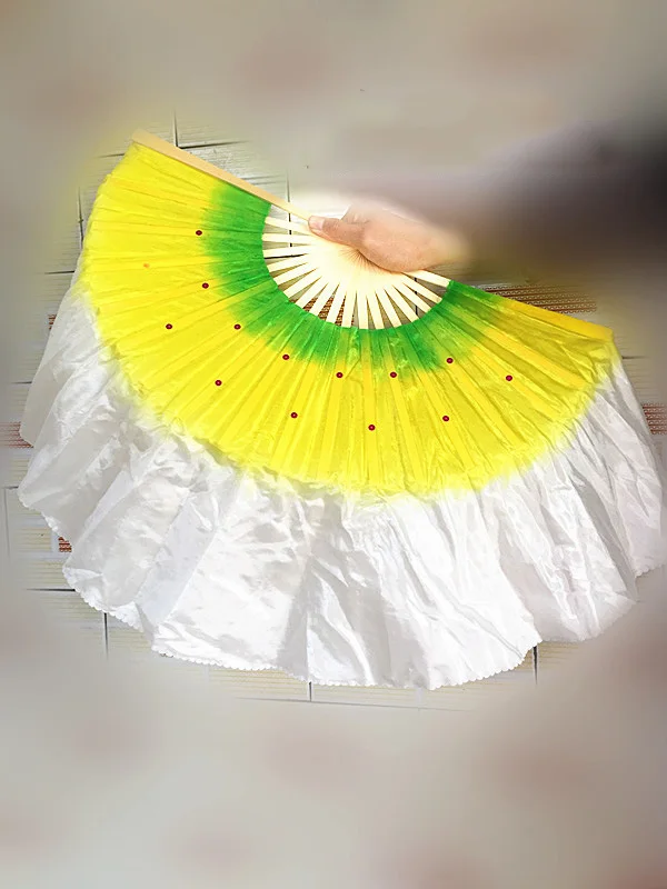 Красивые вентиляторы для танца живота дам 100% Шелковая вуаль 4 цвета веер женщин