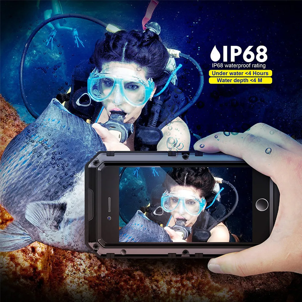 

IP68 Diving Waterproof Case for iPhone 7/7Plus Top Quality 3 Anti ABS Diving Phone Bag Cover for Swimming underwater photography