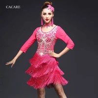 cacare latin dance dress new sale tassels fringe dress latina salsa dance costumes flapper tango 3 choices d0643 rhinestones
