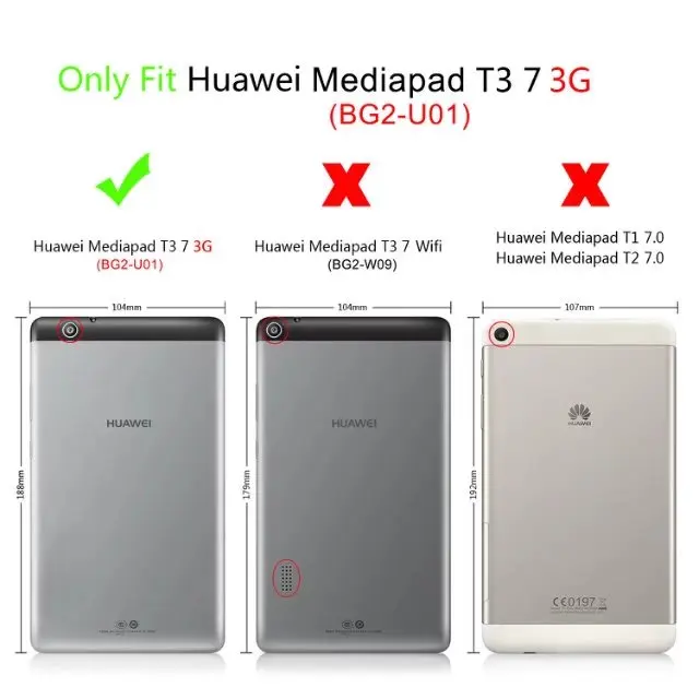 Чехол для Huawei MediaPad T3 7 3G с функцией BG2 U01 дюймов планшетный ПК Защитный чехол