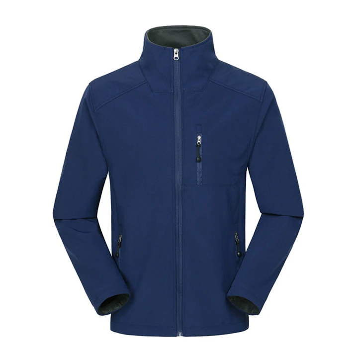Navy Blue JACKSANQI Мужские Термо софтшелл тонкие куртки для спорта на открытом воздухе пальто для пешего туризма скалолазания рыбалки треккинга мужские ветровки RA190 - Цвет: Navy Blue