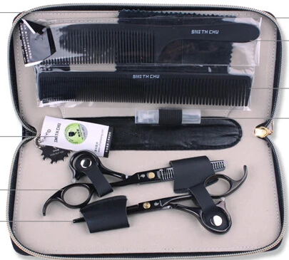 One set SMITH CHU 5,5 дюймов Профессиональные Парикмахерские ножницы для стрижки волос и истончение ножницы HM86 3938 - Цвет: One set