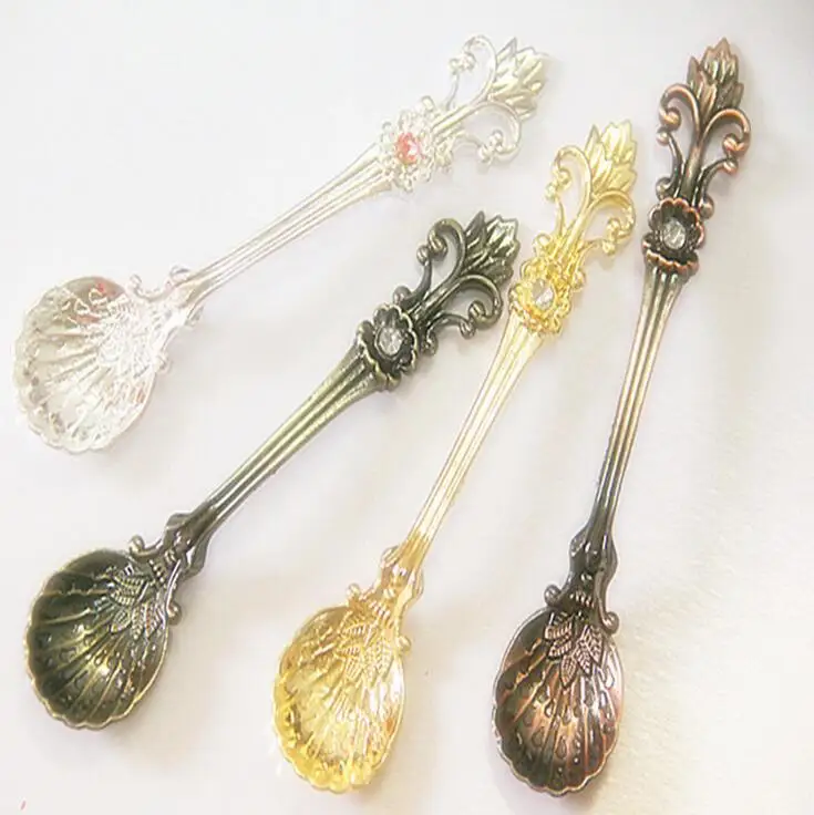 Креативная винтажная резная металлическая ложка для кофе и чая|metal spoon|metal carvingmetal