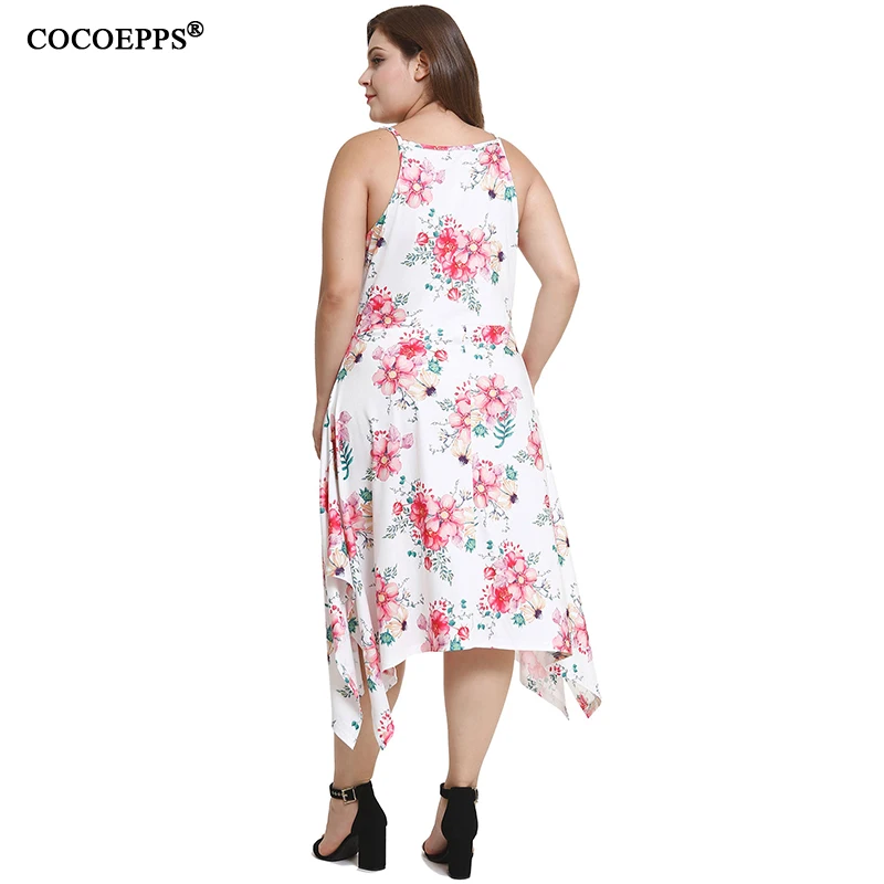 2019 винтажное платье на тонких бретельках с принтом большого размера богемное