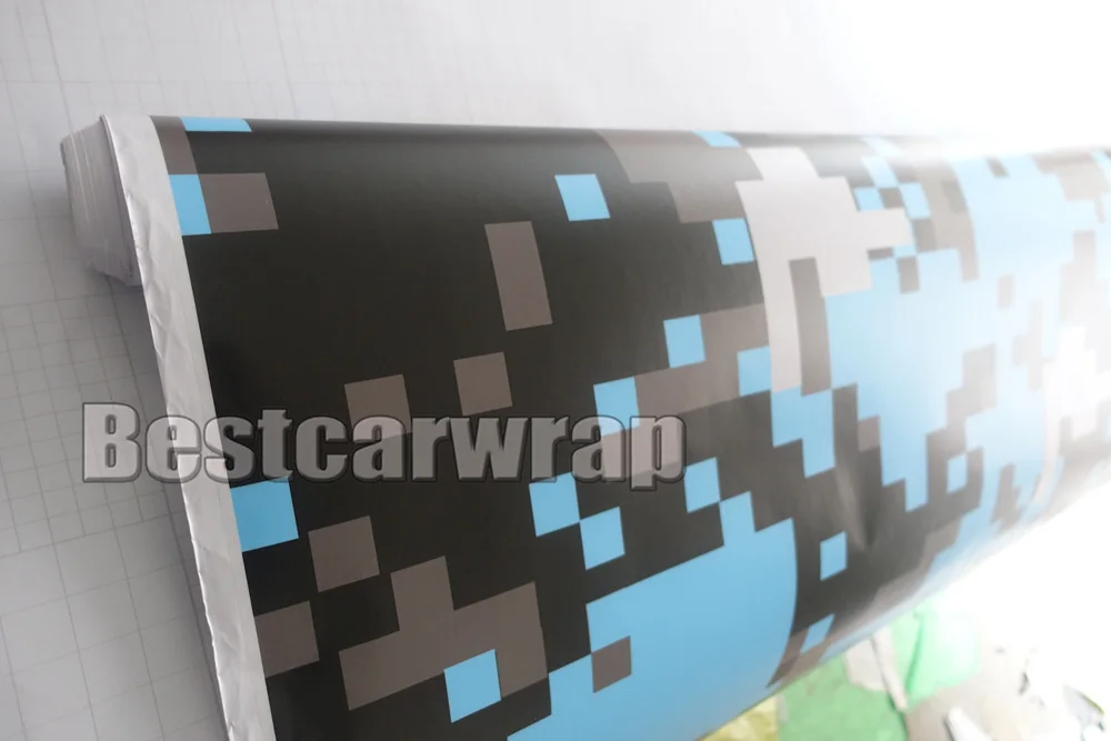 Светло голубой цифровой камуфляж винил Обёрточная бумага автомобиля пленка с