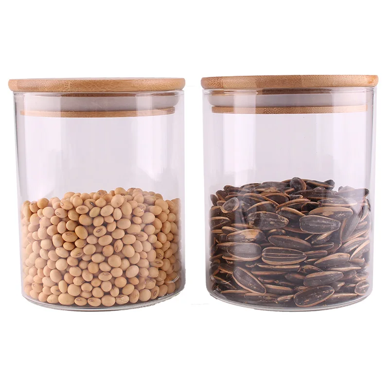 Прозрачная стеклянная бутылка для хранения еды 750 мл емкость террариума с