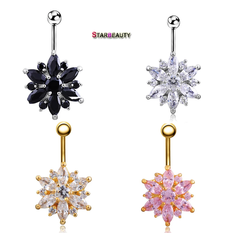 Пирсинг для живота из хирургической стали 14 г 2017 мм|navel piercing chirurgisch staal|chirurgisch staalbelly
