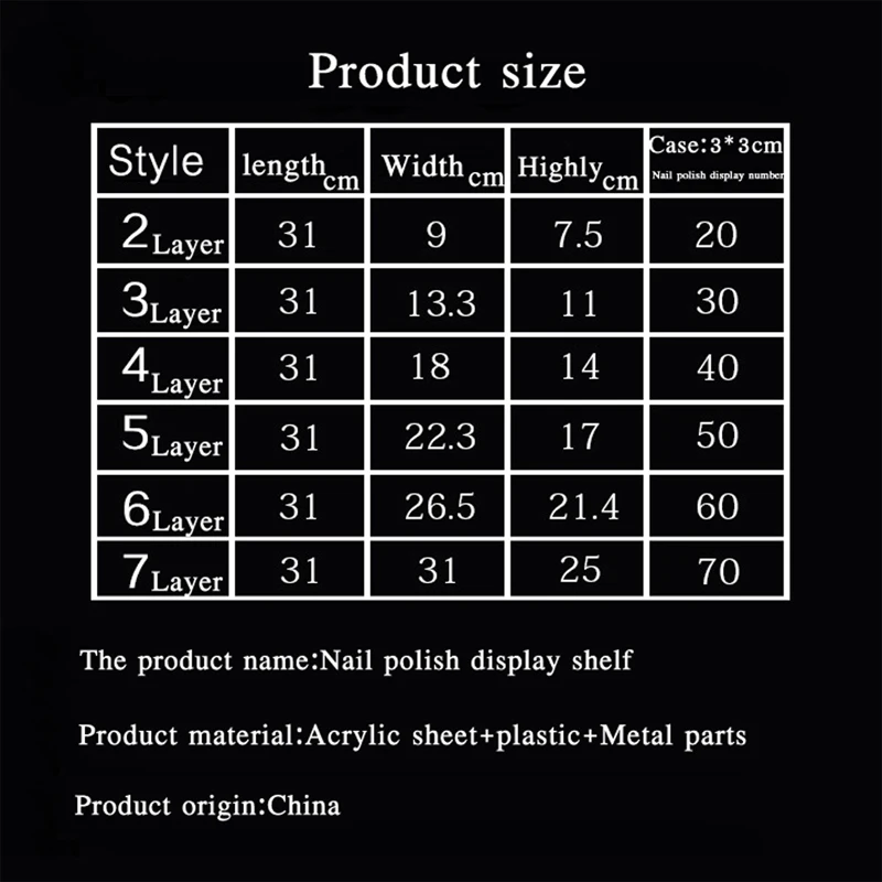 

Mordoa Fashion Popular 7 Tiers Nail Polish Rack Cosmetics Display Shelf Makeup Organizer Lipstick