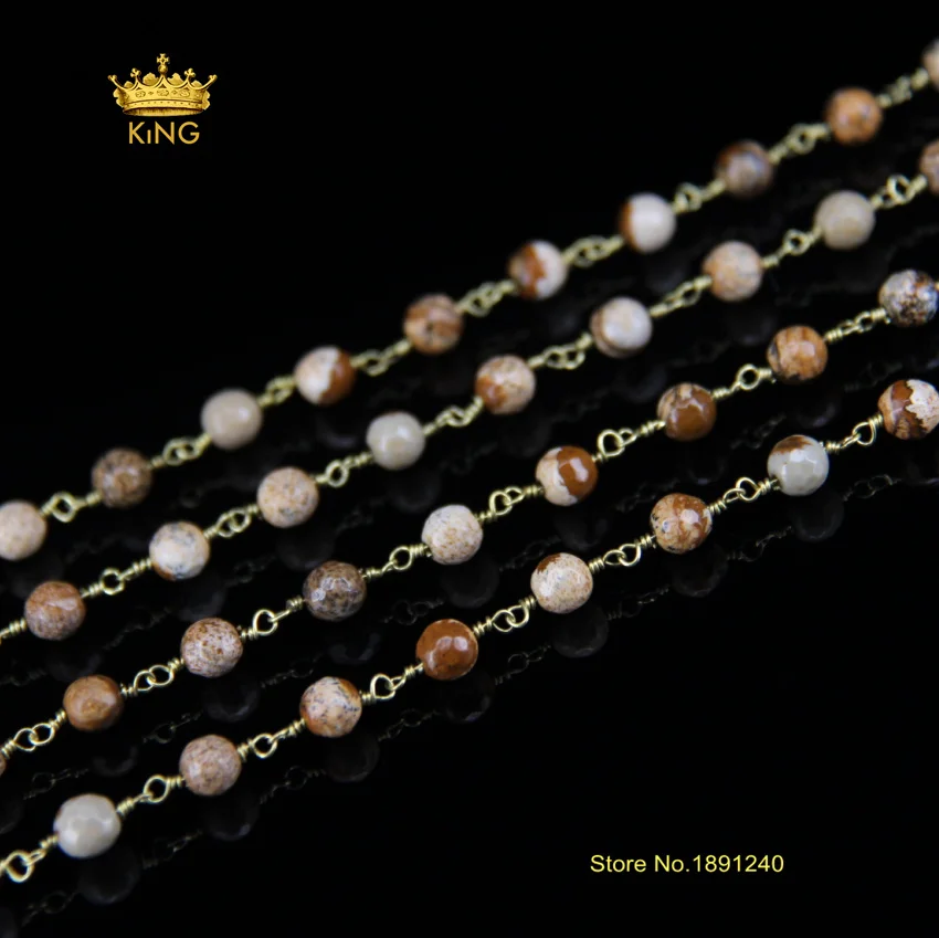 5 метров 6 мм крупные модные ювелирные цепи граненые круглые бусины с