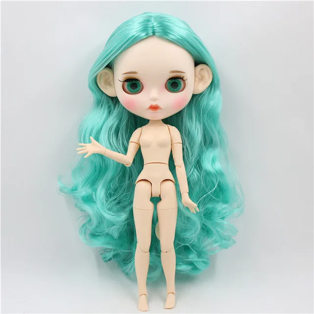 doll with ears Ледяная фабрика blyth кукла 1/6 bjd белая кожа соединение тела Мятные волосы, новое матовое лицо резные губы с бровью индивидуальные лица 30 см - Цвет: doll with ears