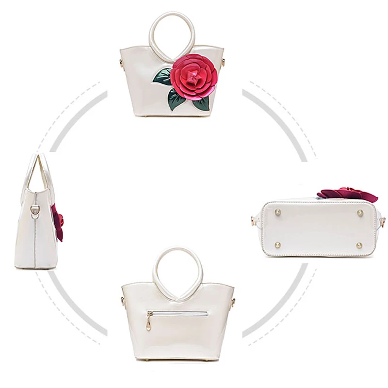 Женская кожаная сумка LADSOUL с большим цветком A743 2018|luxury women bags|luxury bags designerbag tote |