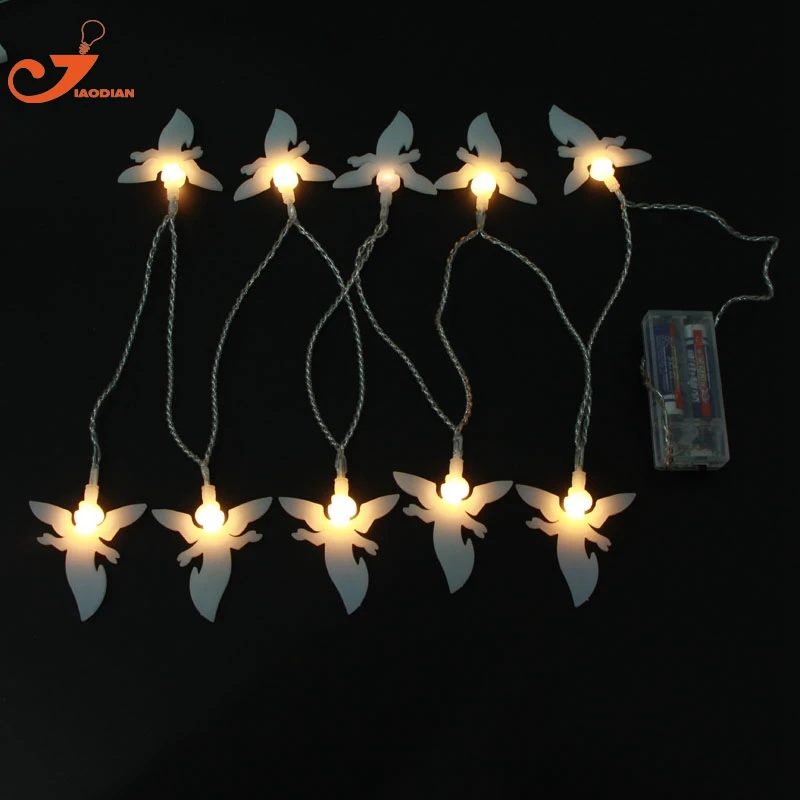 Белый Иней Ангел Рождество свет 10 светодиодов Свадьба освещения сад света строки