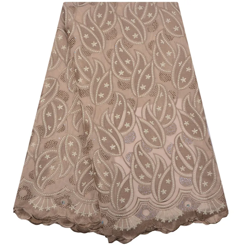 

Latest African Lace 2018 Swiss Cotton Dry Lace Fabric High Quality Swiss Lace Material With Stones For Man And Women Dress A1247