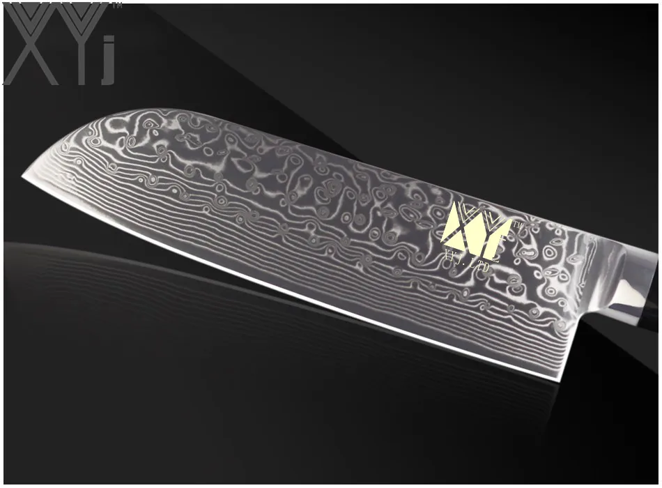 XYj Damascus японские кухонные ножи цельный нож для очистки овощей утилита Santoku
