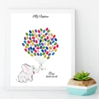 Пользовательское имя Дата для детского душа украшение крещение день рождения и Крещение Гостевая книга гостей отпечатки пальцев с любовью