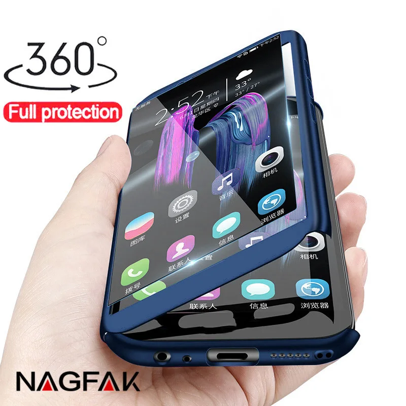 Роскошный 360 Полный чехол для телефона Huawei Honor 10 9 8 Lite чехол с закаленным стеклом для Honor 8 9 10 защитный чехол