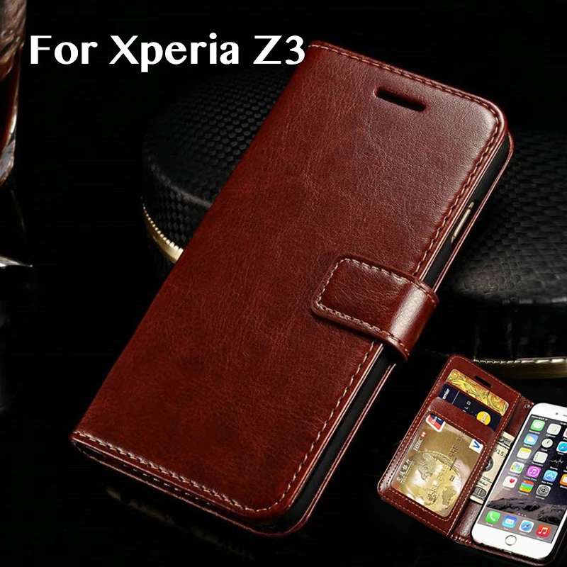 Чехол-книжка для Sony Xperia Z3 Z1 Z2 кожаный чехол-кошелек в деловом стиле Z5 Premium Z4 Мягкая