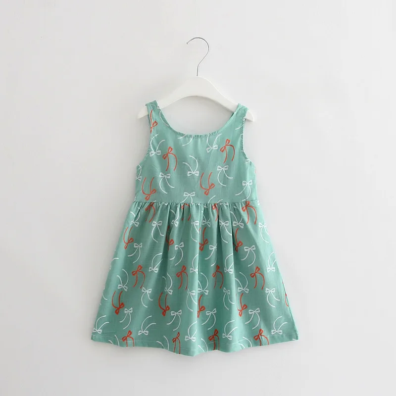 VIDMID baby girls sleeveless flowers dresses for girls summer cotton Princess clothing kids girls short sleeve clothes kids
