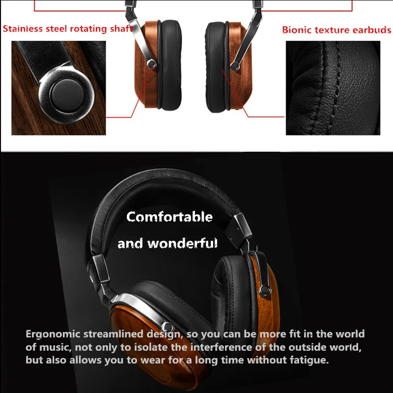 Aniwk B8 Hi-Fi гарнитура черный металл красного дерева с Бериллиевого сплава Glucydur
