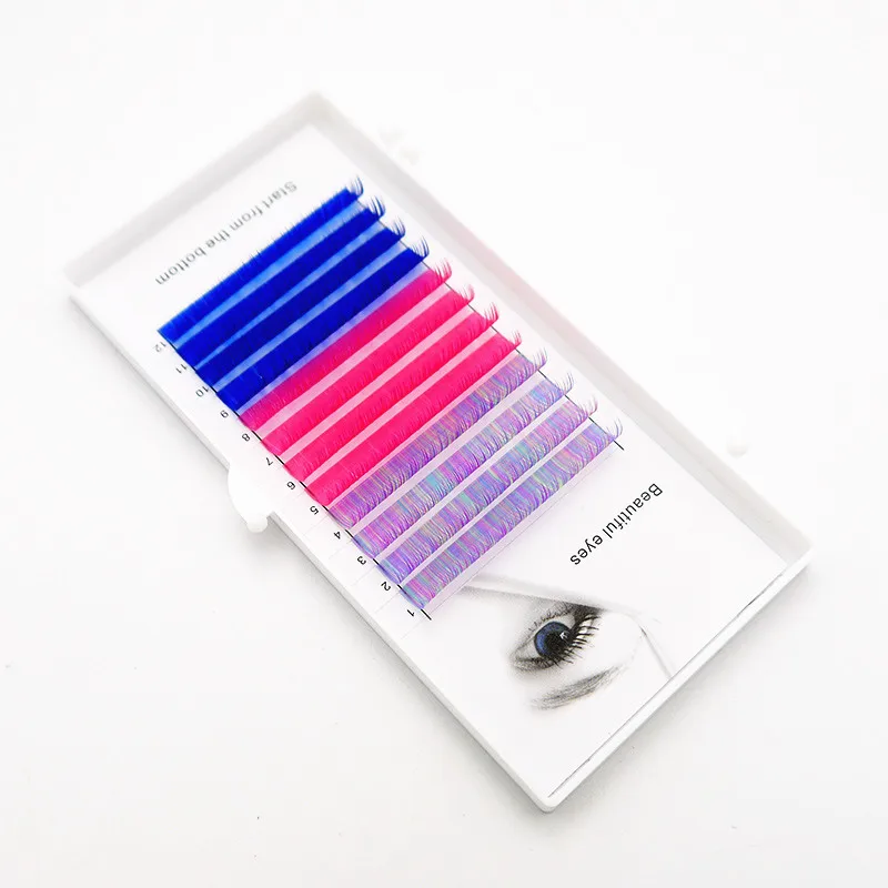 Новинка C/D0.07/0.1mm8/15 мм накладные ресницы королевский фиолетовый/зеленый/красный/синий ресницы Индивидуальный Цвет ресницы накладные ресницы