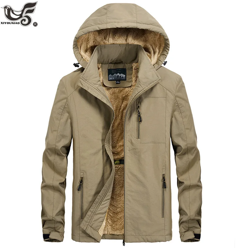 XIYOUNIAO размера плюс M ~ 5XL 6XL зимняя мужская куртка с меховым капюшоном модная теплая