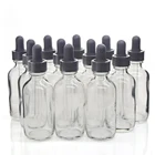 12 шт., 2 унции, 60 мл, прозрачные стеклянные бутылочки со стеклянной пипеткой для жидкости
