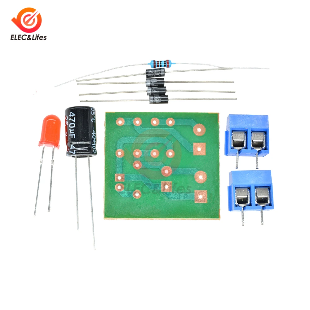 N4007 мостовой выпрямитель DIY Kit AC DC конвертер полная волна выпрямитель монтажная плата электронные компоненты запчасти
