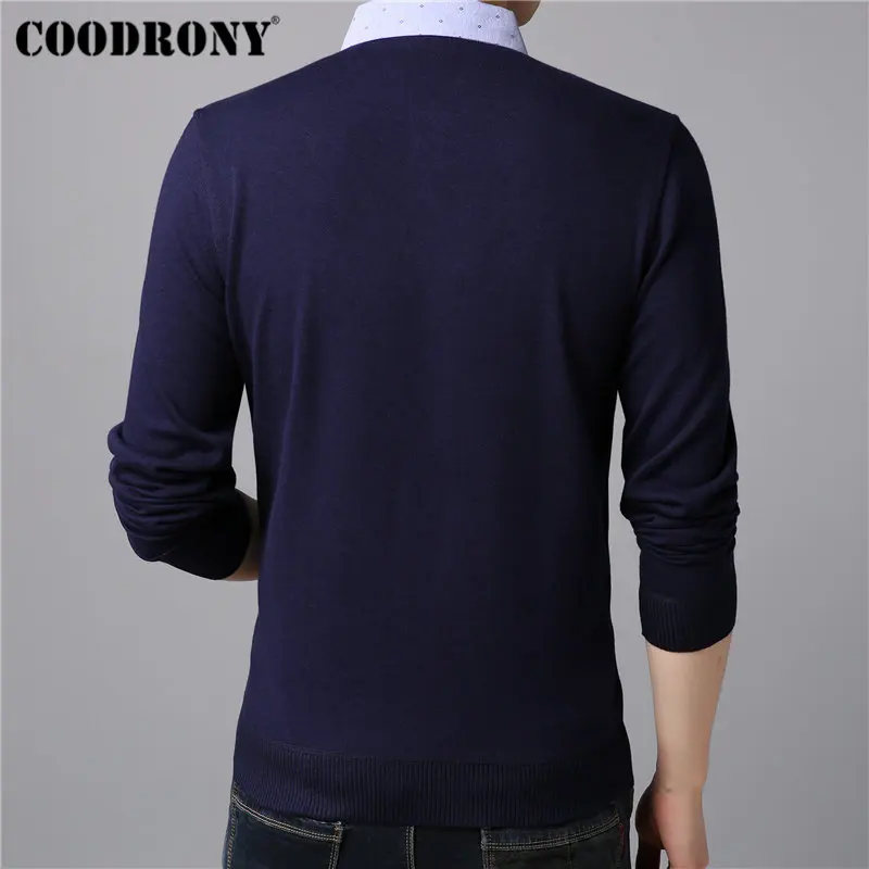 COODRONY мужские свитера трикотажная одежда Twinset Pull Homme кашемировый хлопковый свитер