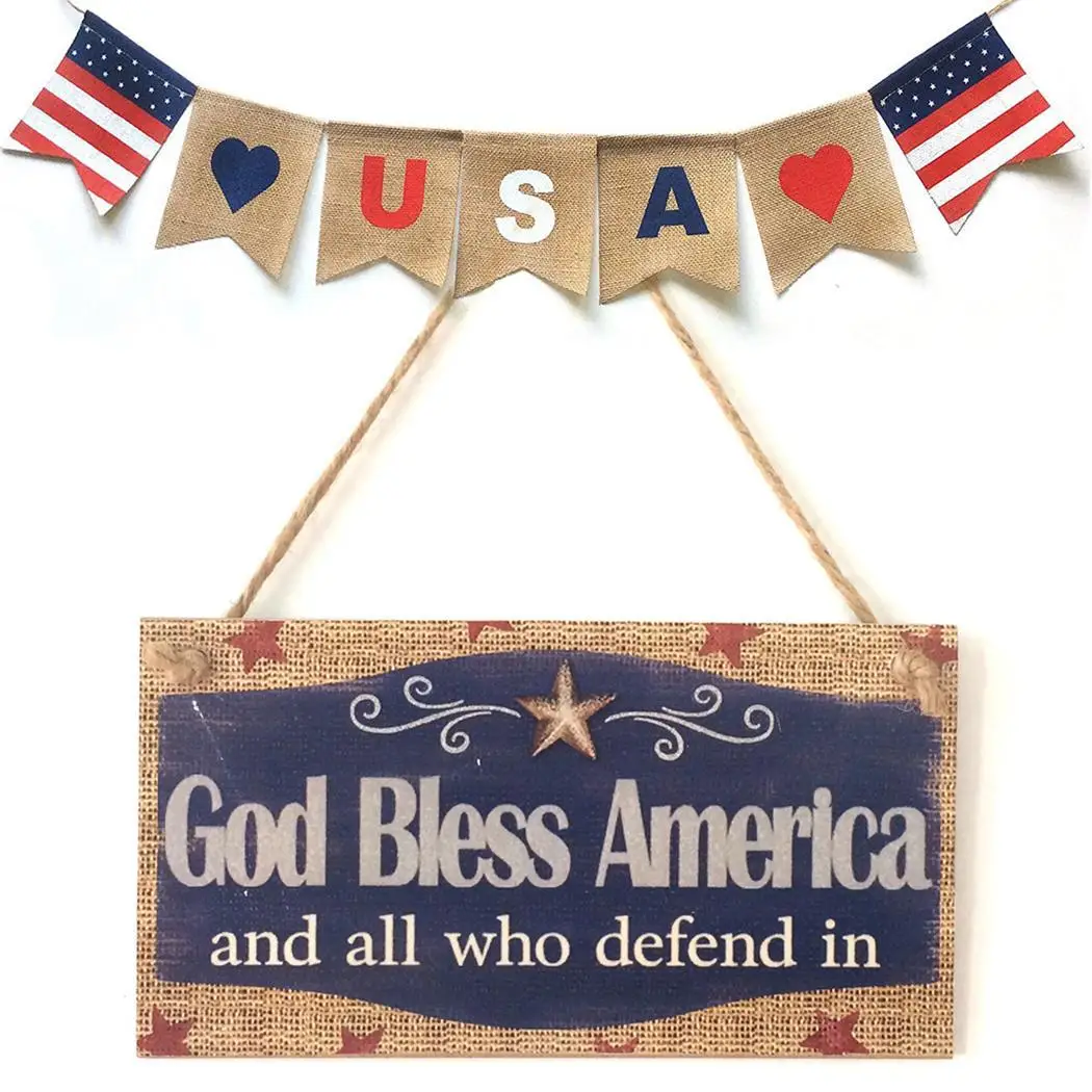 Американский 4-й июля День Независимости квадратный висящий Бог благословит