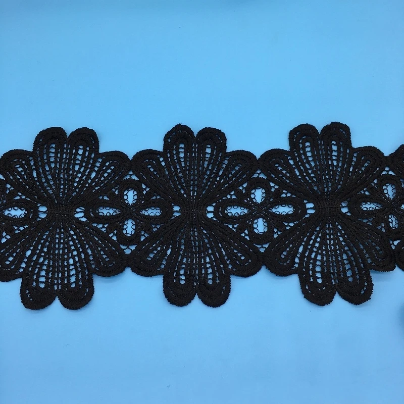 1 ярд белый/Black14.5CM кружево лента тесьма отделка Кружева DIY вышитые для шитья