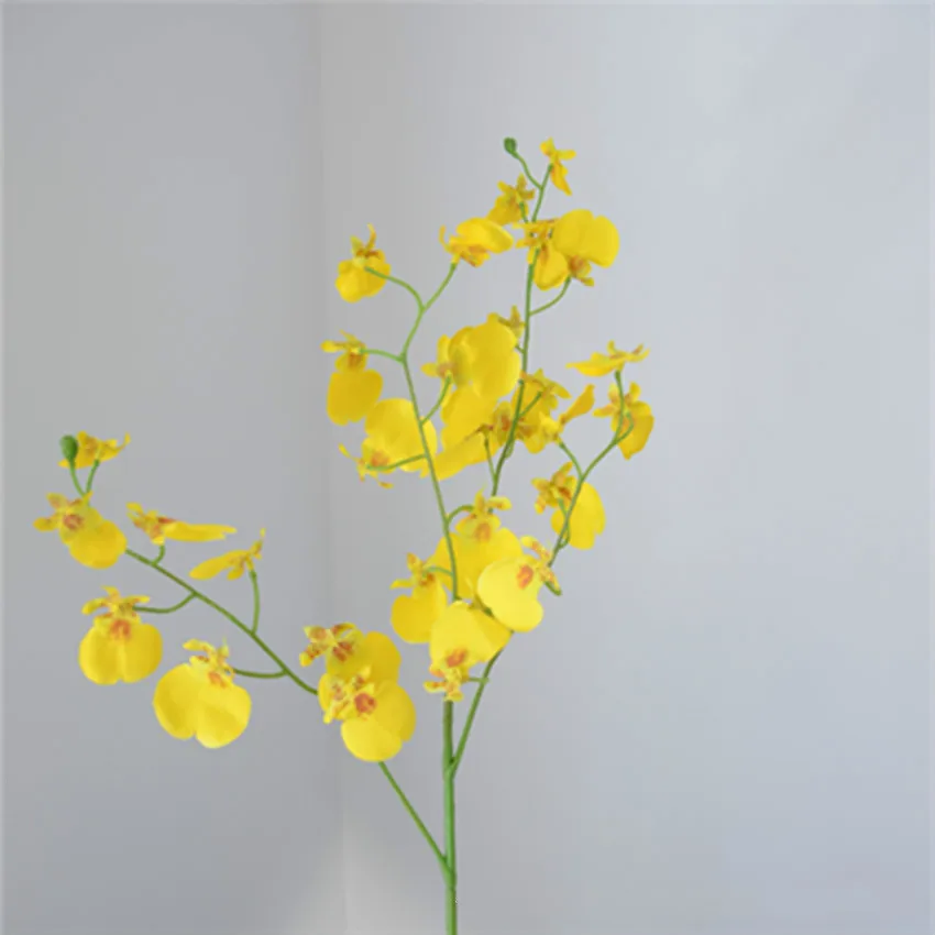 Одна 4 вилки Танцующая Орхидея искусственный цветок новая мода украшение 80 см