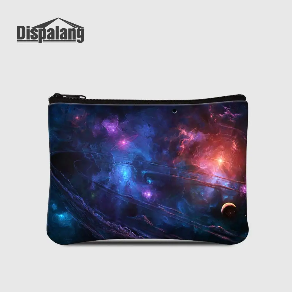 Dispalang Universe Galaxy принт женский кошелек на молнии брендовый Кошелек для монет дизайнерская открытка чехол для телефона Девочки Мальчики Дети деньги сумка - Цвет: Синий