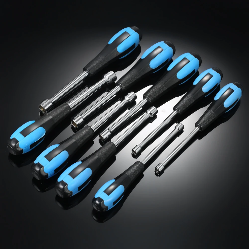 9pcs Hollow Shaft Nut Driver Set Metric Sizes Hex Bit Sockets 5mm/5.5mm/6mm/7mm/8mm/9mm/10mm/11mm/12mm | Инструменты