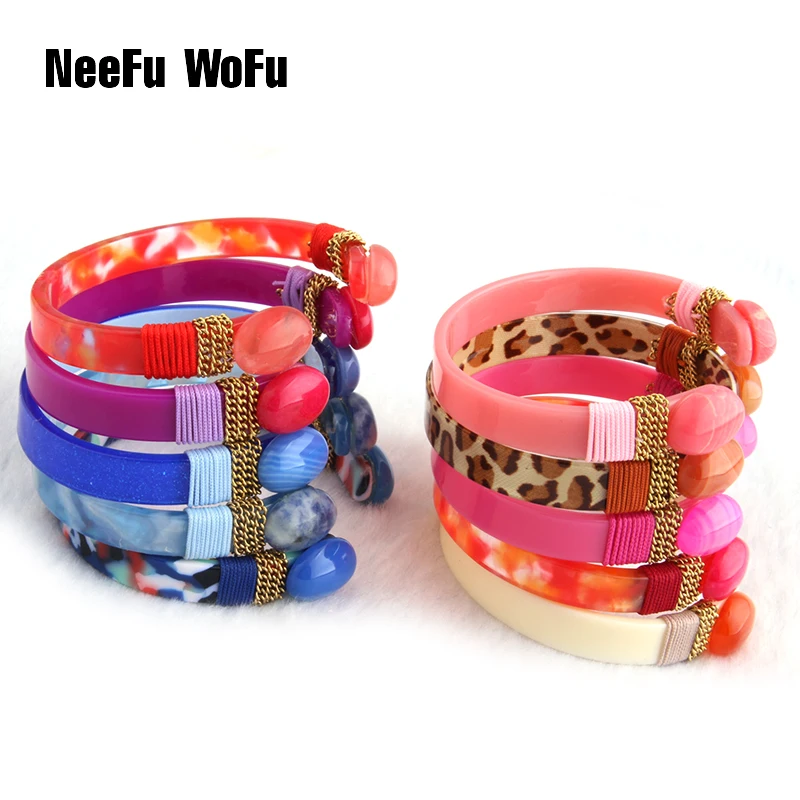 NeeFuWoFu браслет оптовая торговля над леопардовым тигром смолы камень браслеты
