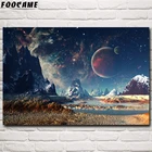 Звездные планеты, космические горы, природные украшения для дома, современное настенное искусство, шелковая Живопись, плакаты и принты, фотографии, гостиная