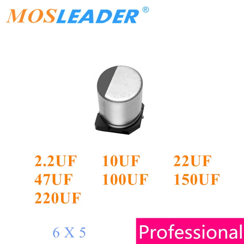 Mosleader 1000 шт. 6X5 2 мкФ 35V 10UF 50V 63V 22UF 25V 47UF 100UF 6 3 V 10V 16V 150 10 в 220 В 6*5 | Электроника