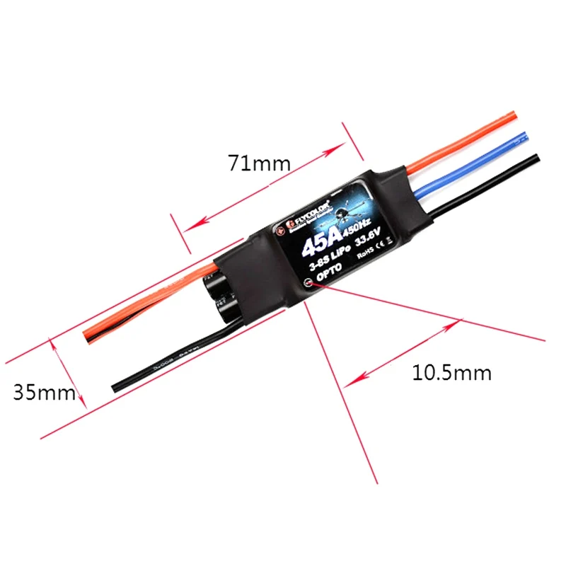 Flycolor 45A контроллер скорости rc самолет бесщеточный ESC 3-8S HV OPTO BEC 2 версии для дрона