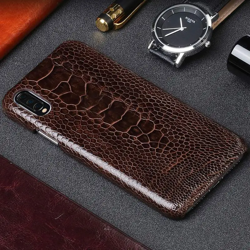 Оригинальный кожаный чехол со страусиными ножками для Xiaomi Mi 9 8 Исследуйте задние